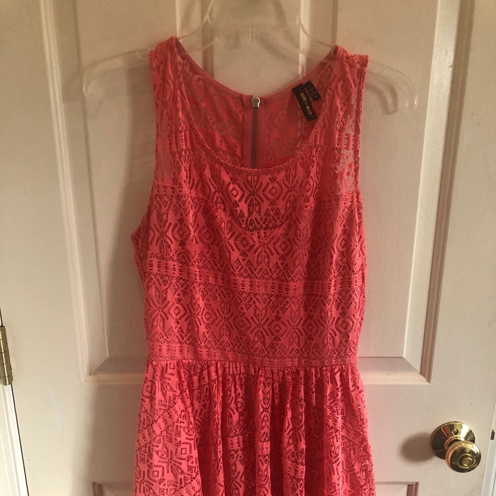 Coral lace dress size medium